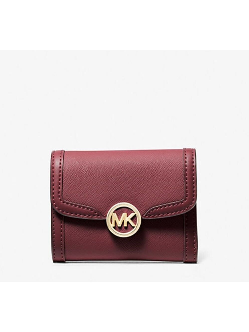 MICHAEL KORS LEIDA MEDIUM WALLET OXBLOOD BURGUNDY WINE